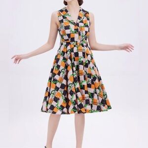 Miss Lulo Jani Snakes and Ladders Sleeveless Dress XL